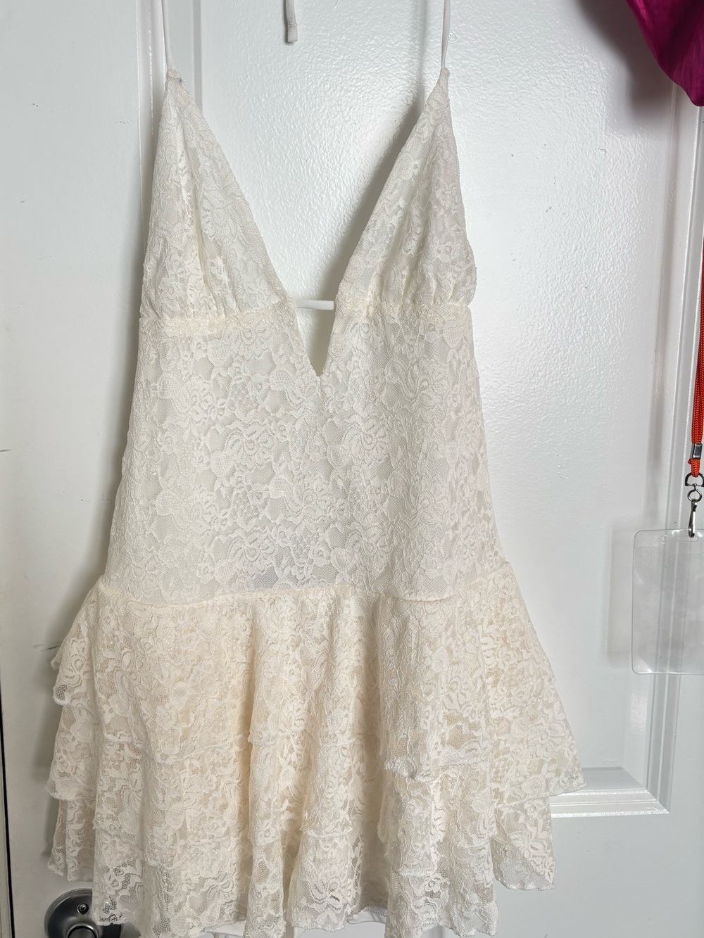 Windsor Ivory Lace Halter Mini Dress